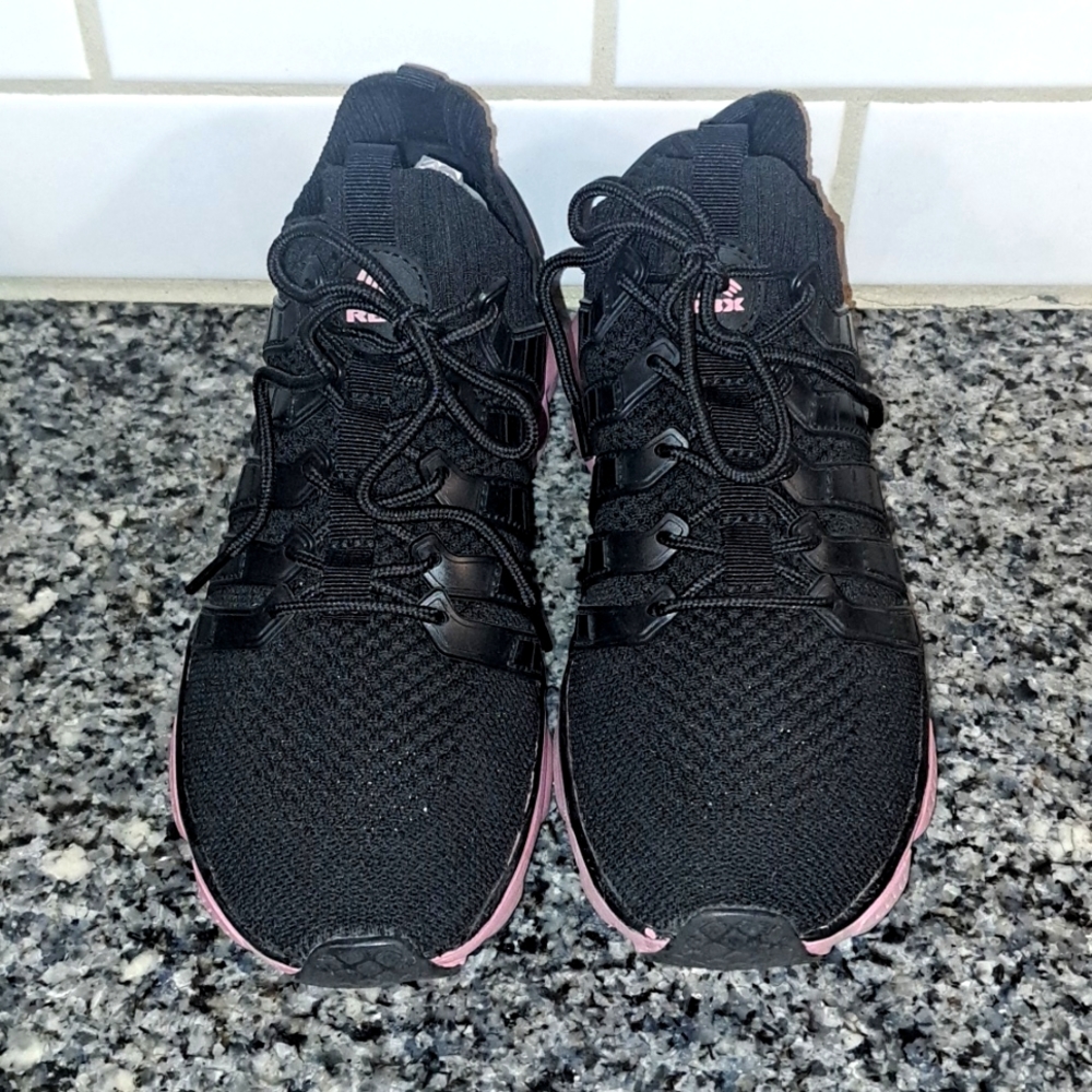 RBX Live Life Active Black/Pink Mesh Lace Up Sneakers. Size 9 - Picture 3 of 10